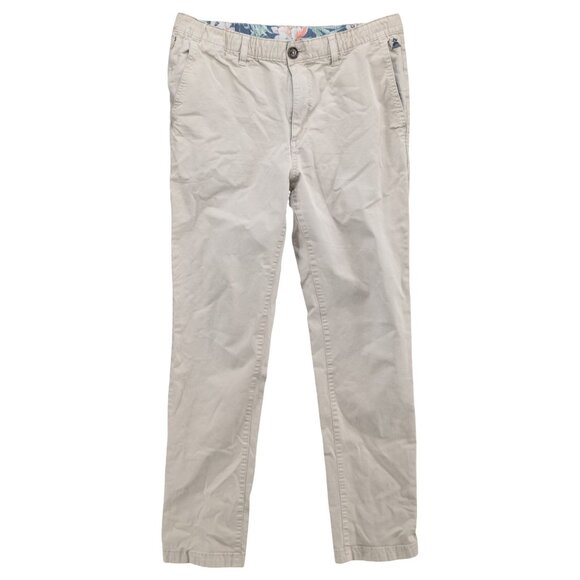 Chubbies Chino Pants Mens Khaki Beige Flat Front Cotton Stretch Straight Size M - Picture 1 of 12